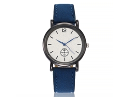 Relógio de Pulso Feminino Vansvar de Quartzo com Pulseira de Couro Pu Estilo Fashion Azul