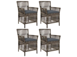 Maison Exclusive - Cadeira Para Exterior 4 Pcs Cinza E Cinza Escuro Vime Pe