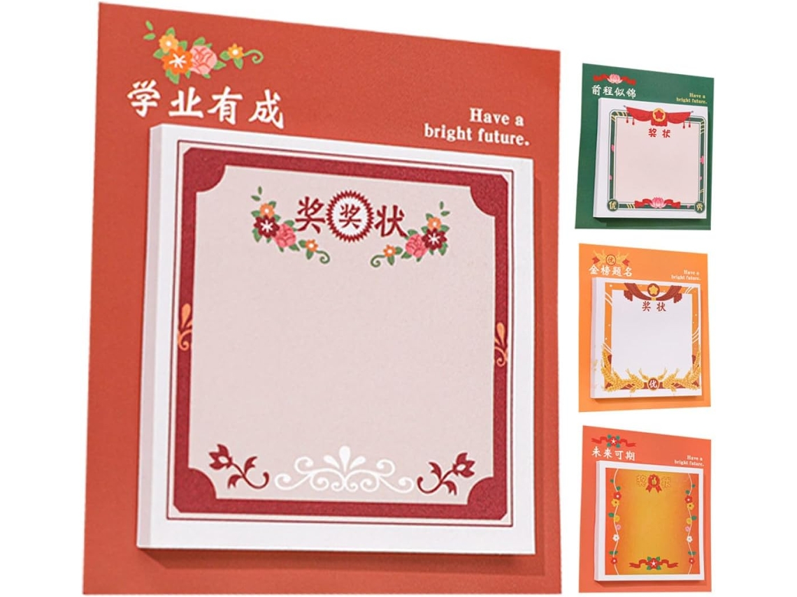 4 Pcs Blocs-notes Autocollants Para Garçon Et Filles Dessins Animados Colorés, Papier, Récompensas Motivantes