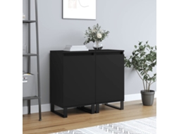Vidaxl Aparadores 2 Pcs 40x35x70 Cm Derivados De Madeira Preto