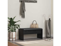Vidaxl Banco De Hall Com Almofada Carvalho Preto 83 X 38 X 40 Cm