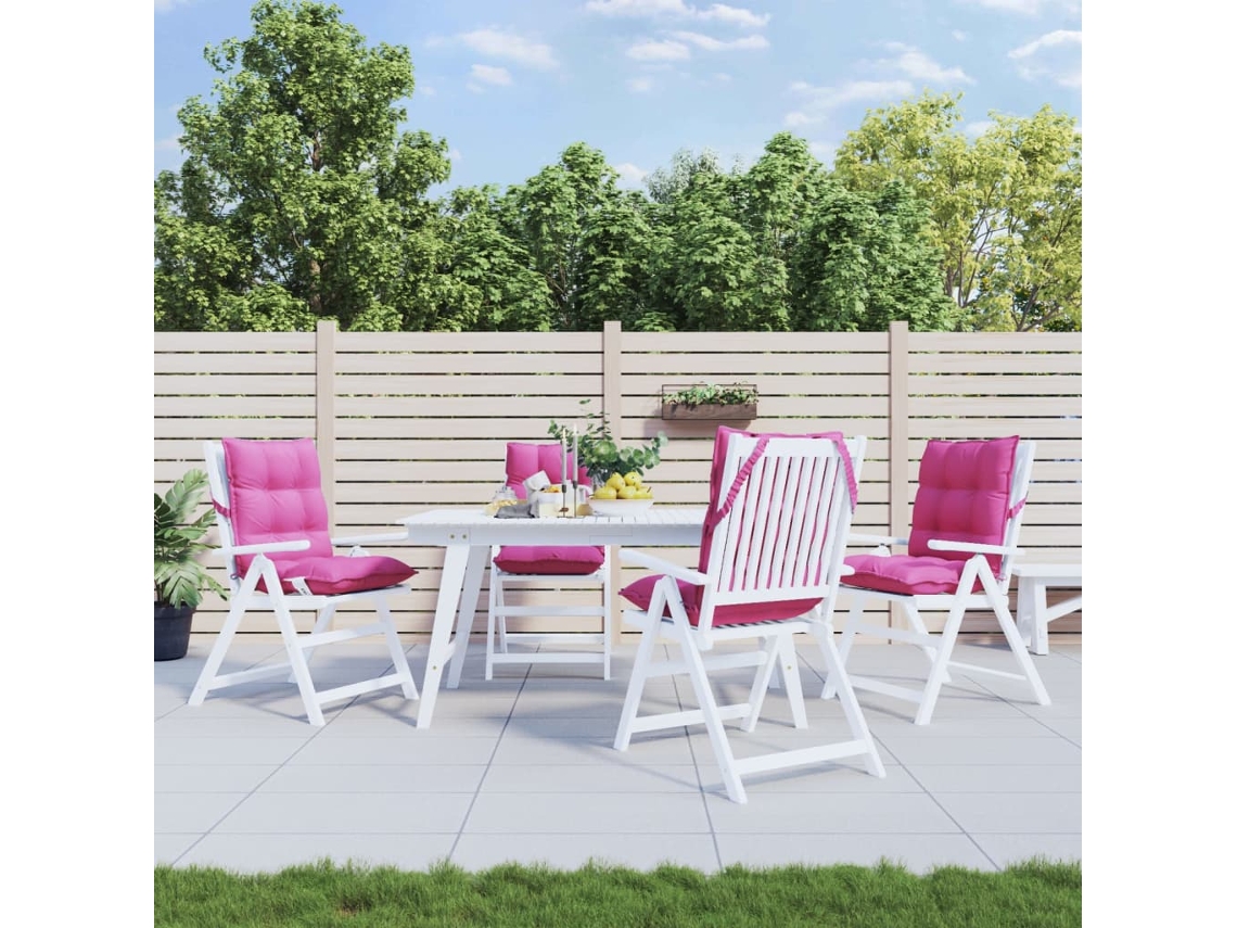 Vidaxl Almofadões Cadeira Encosto Baixo 4 Pcs Tecido Oxford Rosa