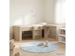 Vidaxl Cama Alta Para Crianças Com Mesa 2 Unid. Carvalho Sonoma