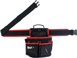 Cinto de ferramentas profissional masculino ajustável com 8 bolsos espaçosos em tecido 600D para organização segura.