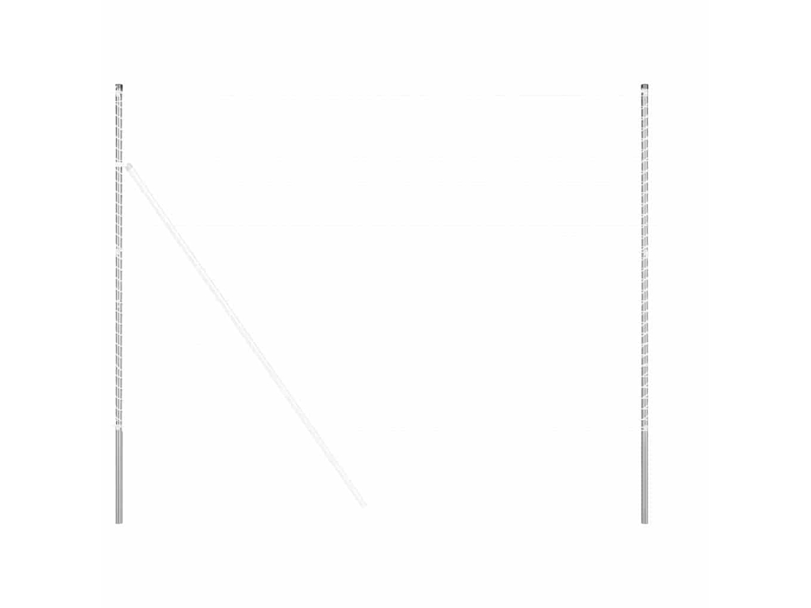 Conjunto 2 Poste De Cerca Vidaxl Prateado Aço (210 Cm)
