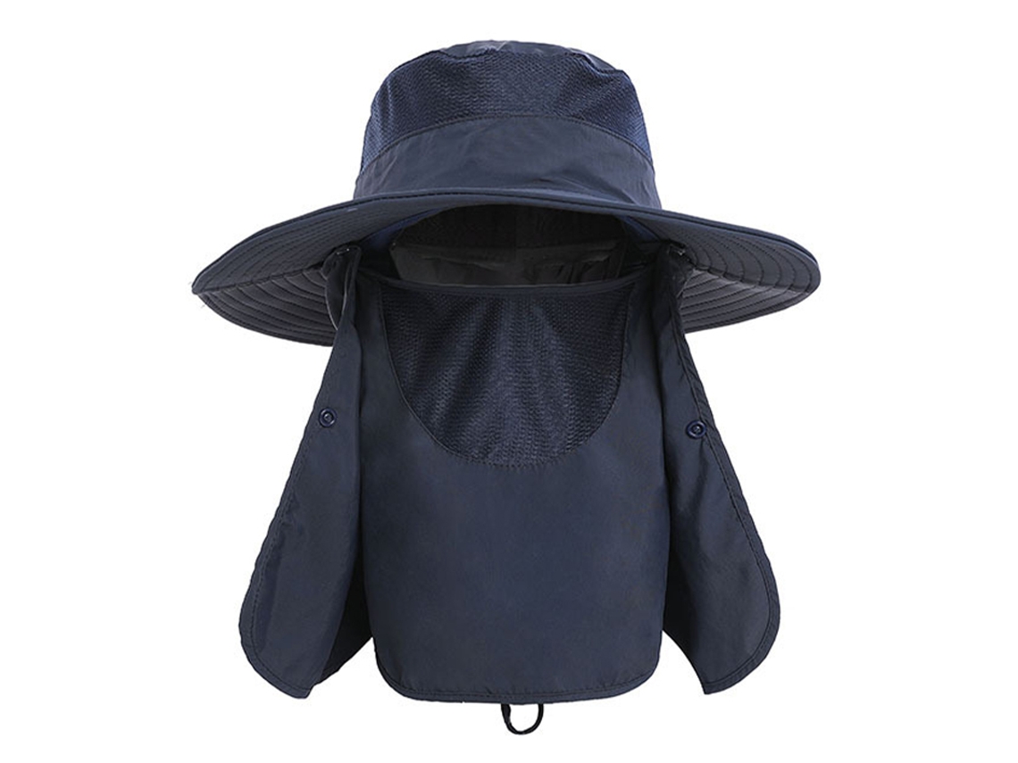 Chapéu de Sol Uv Protetor com Aba Larga Azul Escuro