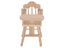 Mali cadeira de Jantar Infantil Miniatura 1/12 para Casinha de Bonecas de Betula Dobravel