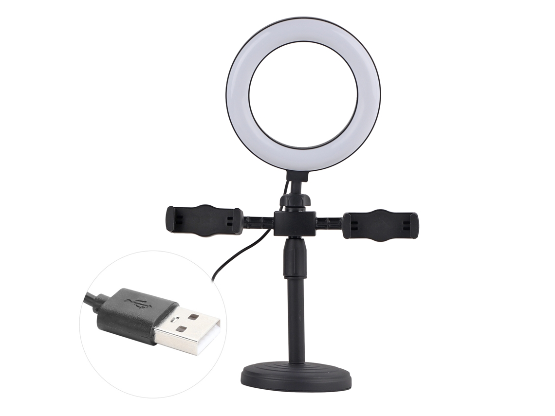 Suporte para celular com 2 clipes e luz LED de 6 polegadas CHABERLU