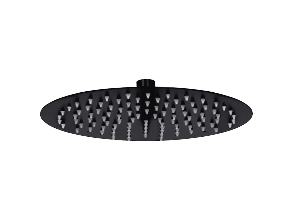 Vidaxl Cabeça De Chuveiro Redonda 25 Cm Aço Inoxidável Preto