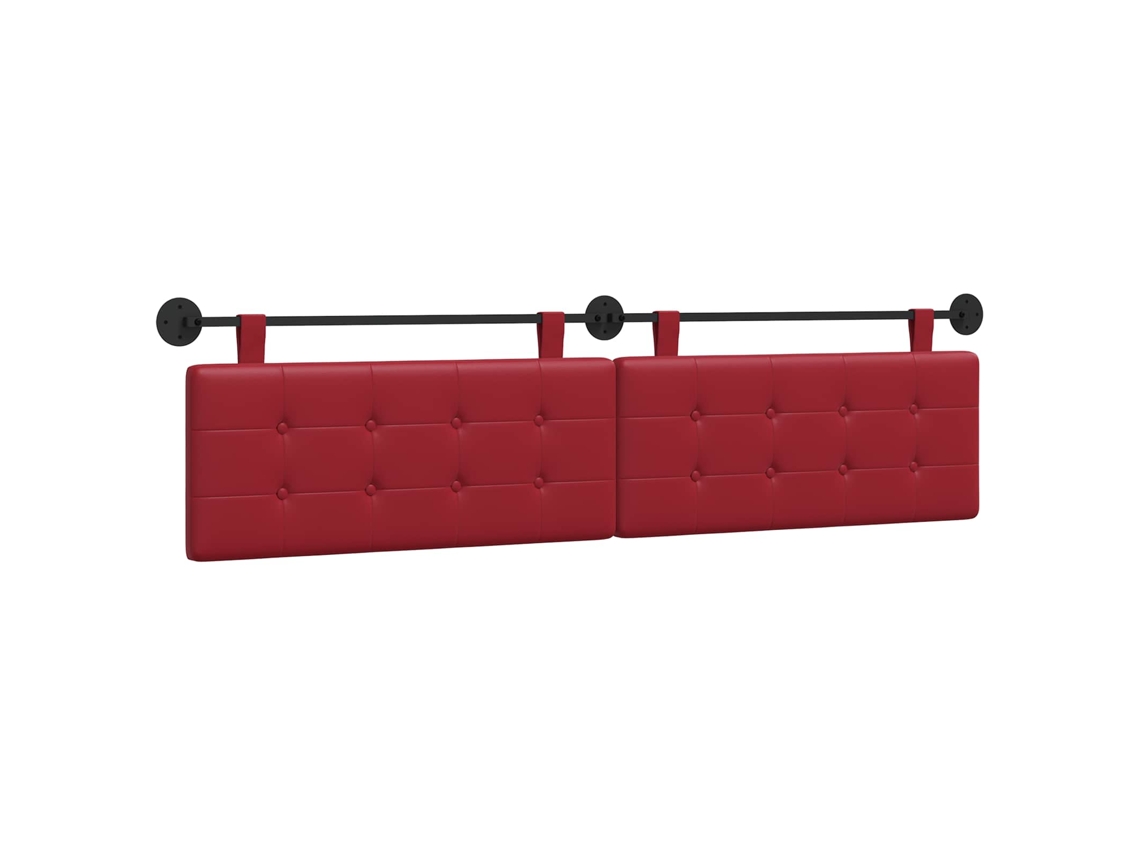 Conjunto 1 Cabeceira Suspensa Vidaxl Vermelho Couro Sintético (210 X 55 X 5 Cm)