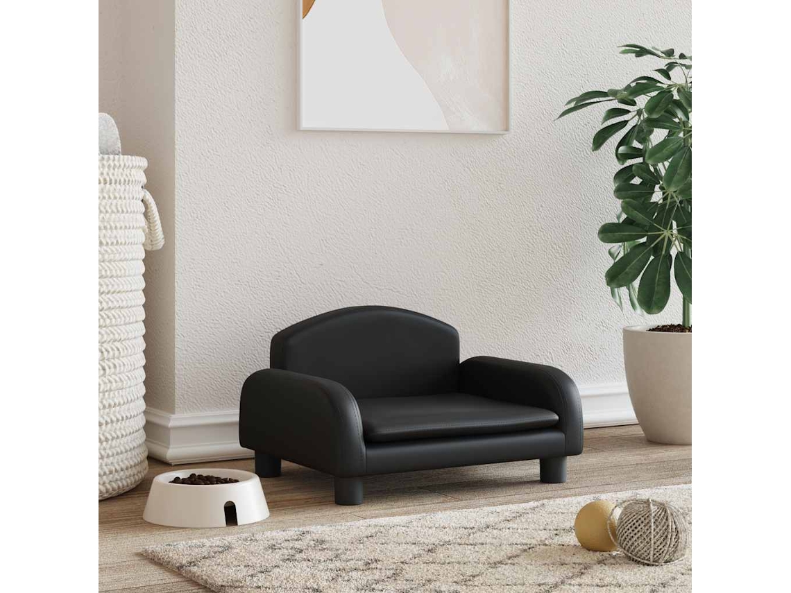 Vidaxl Cama 50x40x30 Cm Couro Artificial Preto