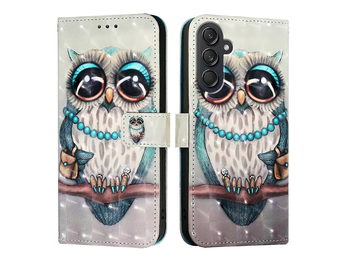 Capa De Couro Com Pintura 3d Horizontal Para Samsung Galaxy M55