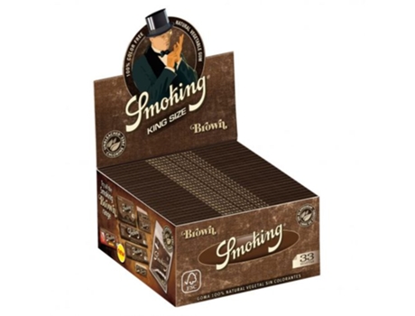 Brown Long King Size. Tipo B. Caixa Com 50 Livretos X 33 Folhas Smoking (110mm)