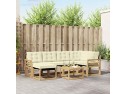 Vidaxl Conjunto De Sofás Para Exterior 7 Unid. Branco E Creme