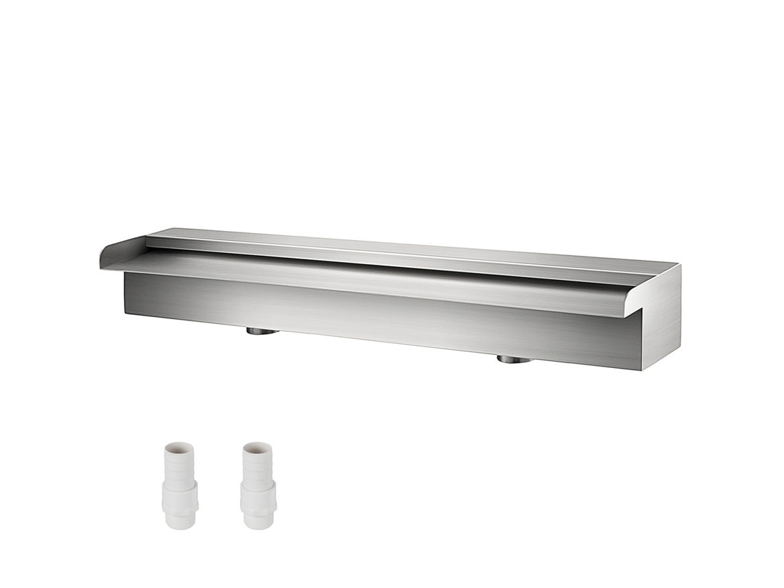 Cascata De Água Aço Inoxidável 150 X 11,4 7,8 Cm Fonte Retangular Para Piscina Com E Conector Tubulação Jardim, Exterior, Pátio
