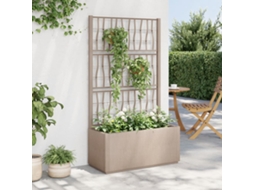 Vidaxl Vaso/floreira Jardim C/ Treliça 80x36x140 Cm Pp Castanho-claro