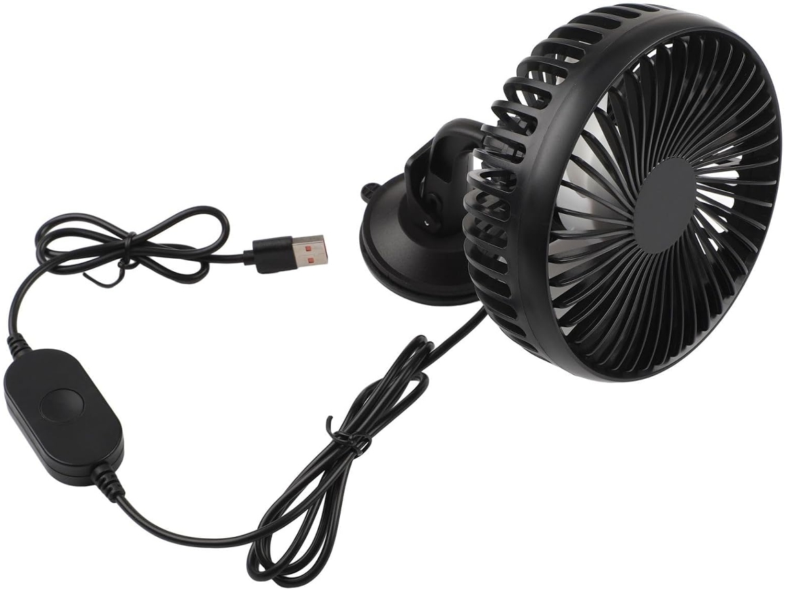 Ventilador Compacto Para Carro Com Carregamento Usb E Ventosa