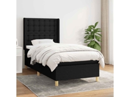 Vidaxl Cama com Molas/colchão 90x190 Cm Tecido Preto