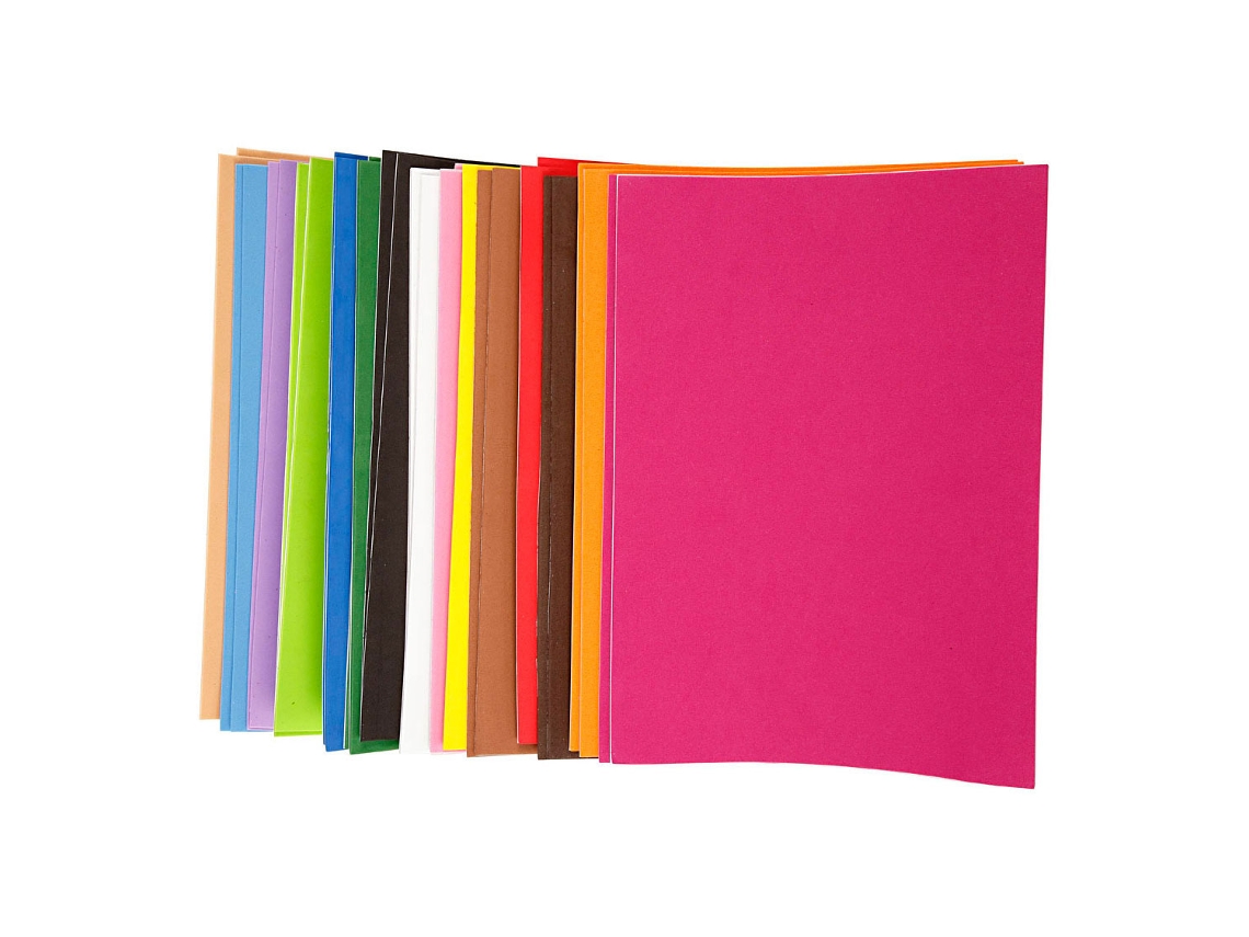 Folhas De Artesanato Em Espuma Eva Autoadesivas Tamanho A4 Da Creativ Company 30 Folhas Coloridas