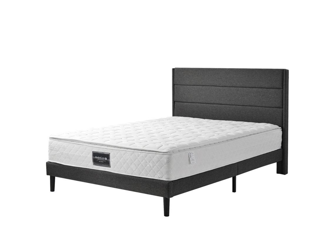 Cama de Casal Hidráulica 140x200 com Arrumação, Linho, Colchão PAPRIKA