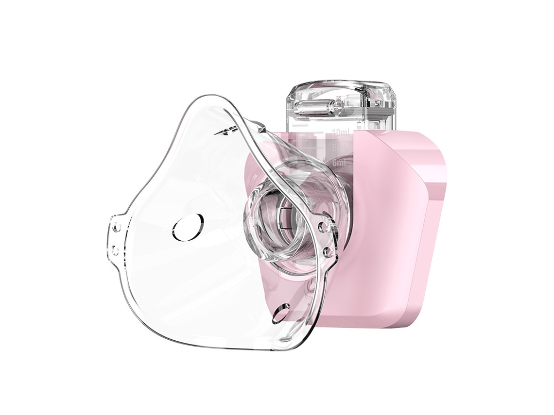 Nebulizador Eifson - De Malha - Recarregável Via Usb-c, Silencioso E Portátil Com Máscara - Rosa