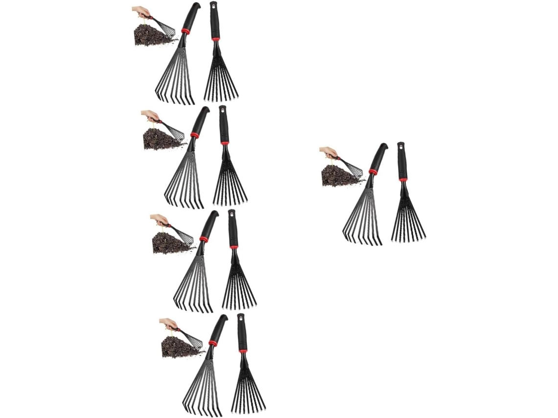 Conjunto De 10 Ancinhos De Jardinagem Com Cabos Para Gramado E Quintal.