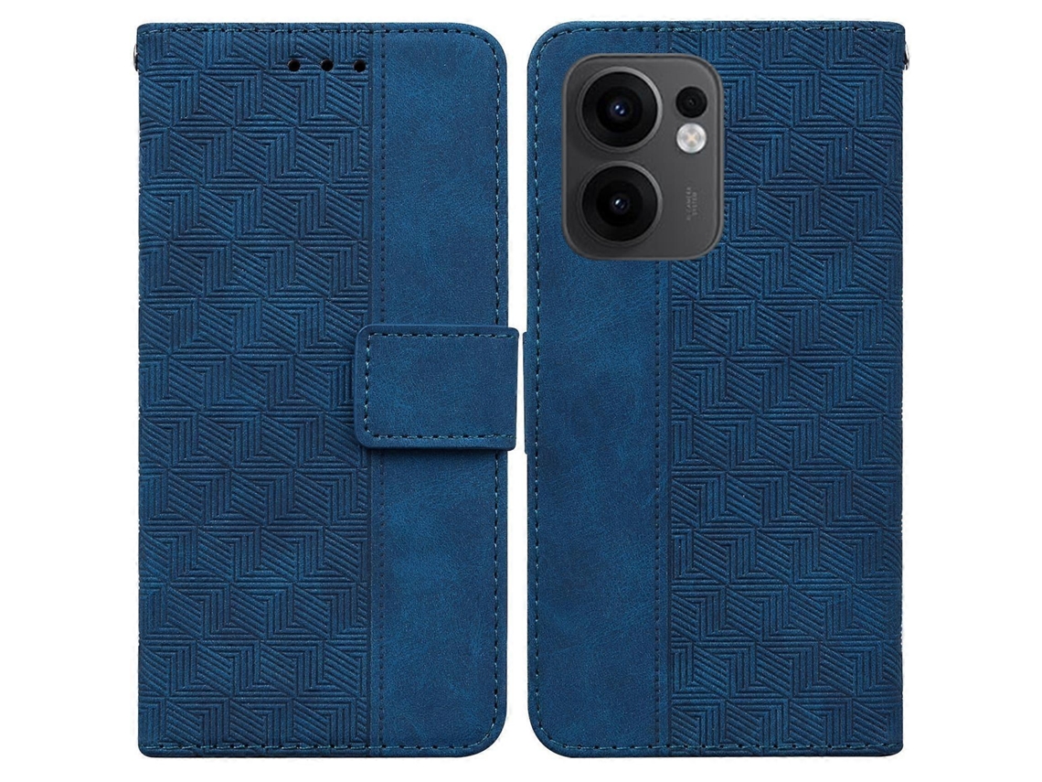 Capa De Celular De Couro Com Relevo Geométrico