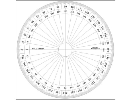 Transferidor de círculo inteiro graus Ø 10 cm - Graphoplex - Altuglas - Ângulo e nível - 360 ° - Carpinteiro