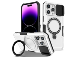 Suporte Casa Para Iphone 14 Pro Max Pele Sintética Magnética Preto