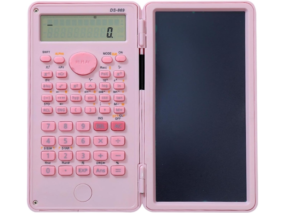 Calculadora Científica Com Bloco De Notas E Tela Lcd, 2 Em 1