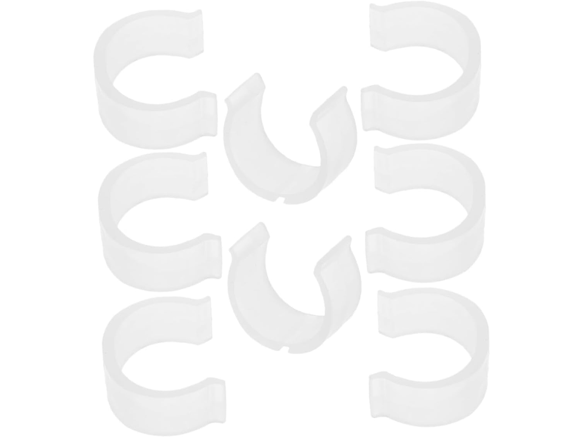 Conjunto De 8 Suportes Antiderrapantes Em Formato De U Para Varão De Cortina, Com Fivelas Conjunto De 8 Suportes Antiderrapantes Em For
