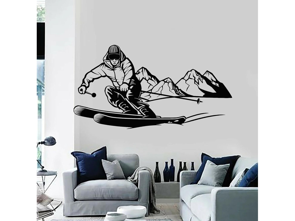 Adesivos Murais Para Quarto De Criança, Quarto De Garçon, Salão, Sobre O Tema Do Esqui De Inverno E Dos Esportes De Montanha Extremos