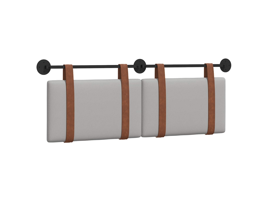 Conjunto 1 Cabeceira Suspensa Vidaxl Cinzento Couro Sintético (130 X 55 X 5 Cm)