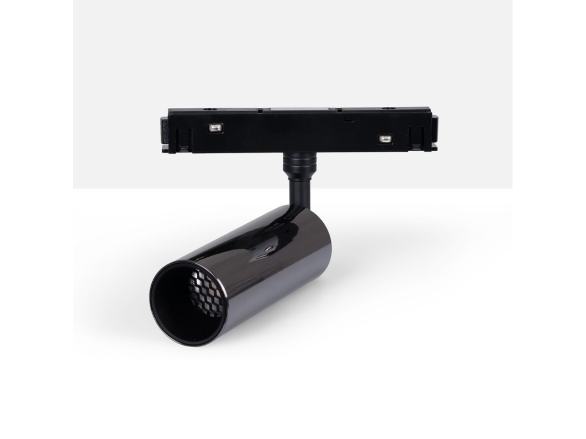 Foco Led 7w Para Calha Magnética 48v Dc, Chip Osram, Ângulo 24°, 2700k Luz Quente, Acabamento Cinzento, Interior Ip20