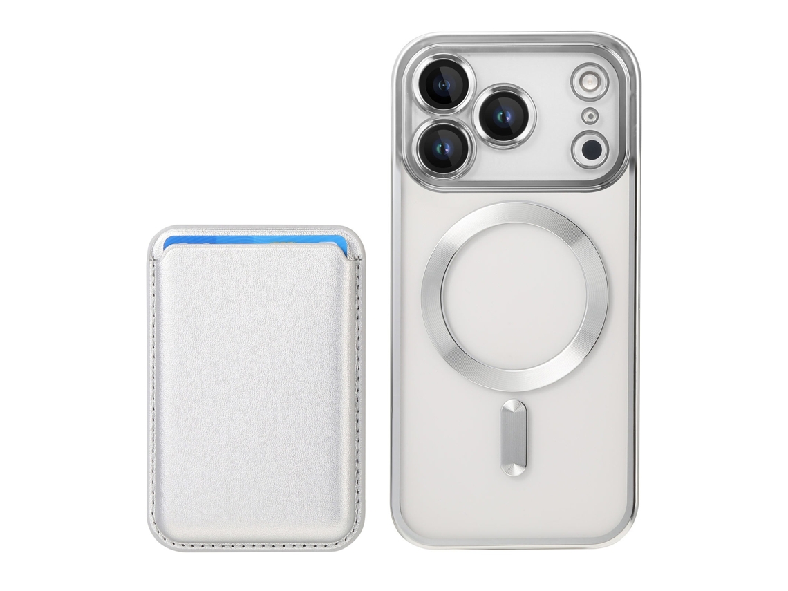Conjunto De Capa Magnética Prateada Compatível Com Iphone 17 Air - Material Pc