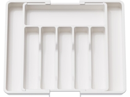Organizador de talheres Slowmoose White, bandeja removível e ajustável