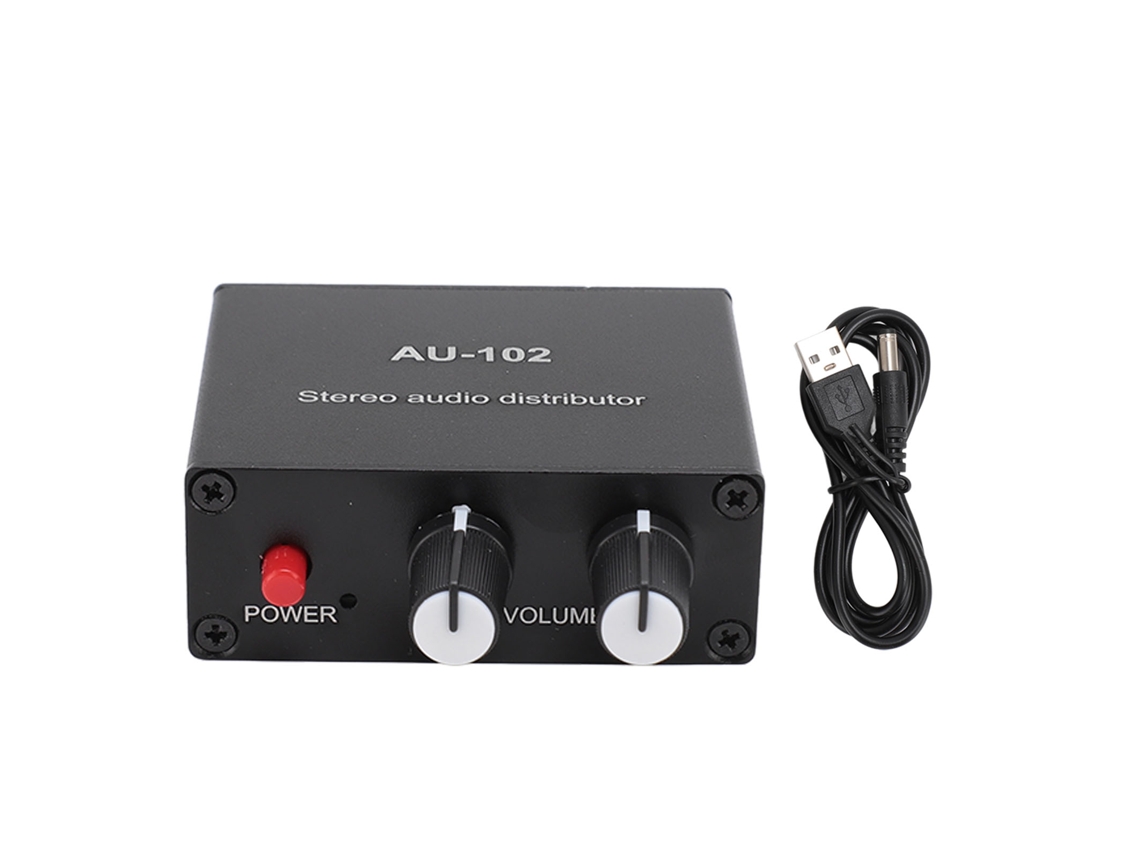 Amplificador de Som Mali estéreo, 2 canais, com entrada e saída 3.5mm, controle independente