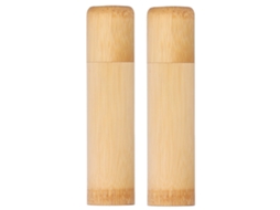 Peças Cilindro Armazenamento Chá Bambu Ecológico Portátil