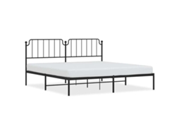 Estrutura de Cama com Cabeceira Metal Preto MAISON EXCLUSIVE 193x203 cm