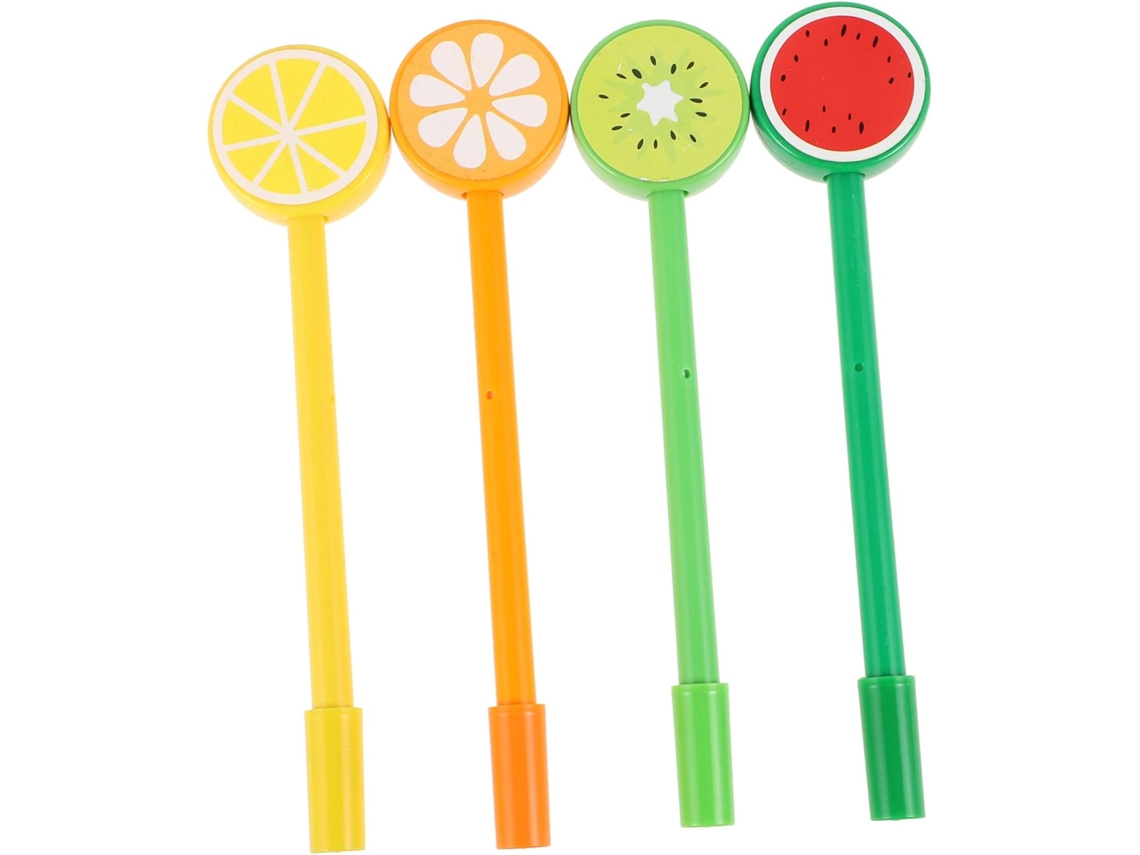 Conjunto de 12 Canetas em Gel Formato Frutas, com Design Ergonômico, Pegada Confortável, Divertidas CHABERLU