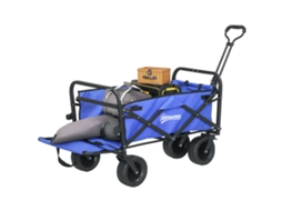 Carrinho de Transporte Dobrável para Jardim com Guiador Telescópico Capacidade 100 Kg 99x57x77 100 Cm Azul Escuro Ge