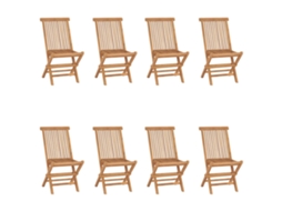 Cadeiras Dobráveis De Jardim 8 Pcs Madeira De Teca Maciça Dkd Home Decor
