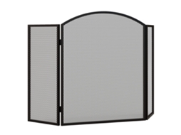 Proteção Lareira 3 Painéis Dobrável Aço Preto (96x62 Cm)