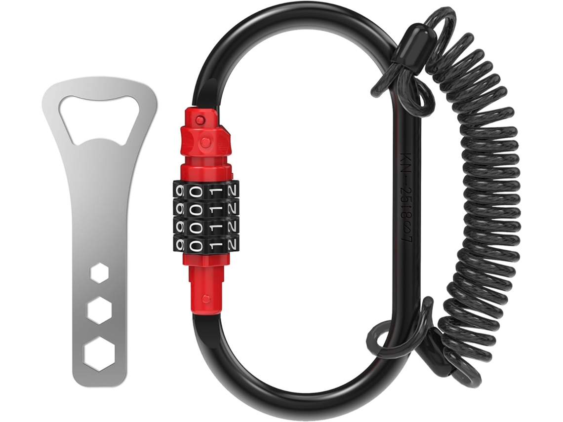 Cadeado com Cabo Retrátil e Argola para Capacete BRILVIBERA