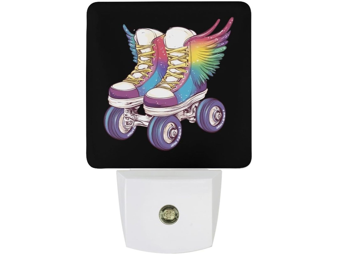 Patins de rodas com luz noturna, LED e sensor crepuscular.