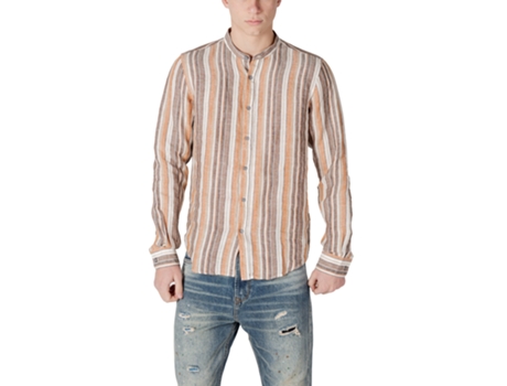 T-shirt De Homem Gianni Lupo Brown Linho Castanho (m)