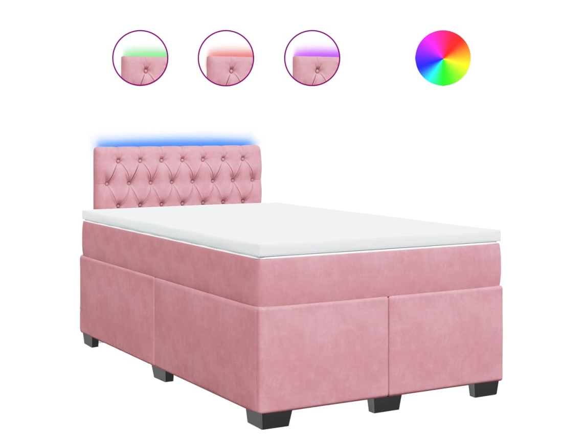 Box Spring Bed, Box Spring Beds Vidaxl Cor-de-rosa Veludo (120 X 200 Cm)