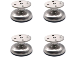Conjunto de 4 patas ajustáveis LINJOU, aço inox, 3,8cm, até 100kg