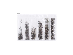 Ferramenta de unha faça você mesmo com glitter, pedras e mini miçangas para manicure decorativa (12)