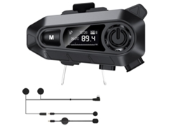 Fone de Ouvido Bluetooth para Motocicleta com Display Led Rádio e Música Hifi IPX6 JIAPEI (preto)